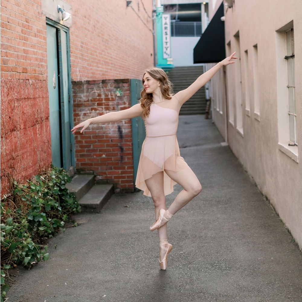- sheer nude ballet dress, costume made from eleve